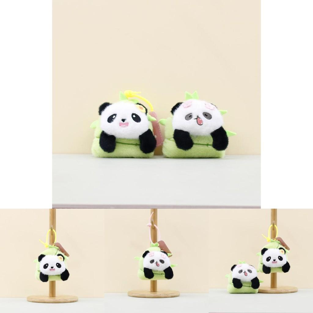 Adorable Panda Keychain Plush Toy Soft Cuddly Cartoon Animal Doll For Bags