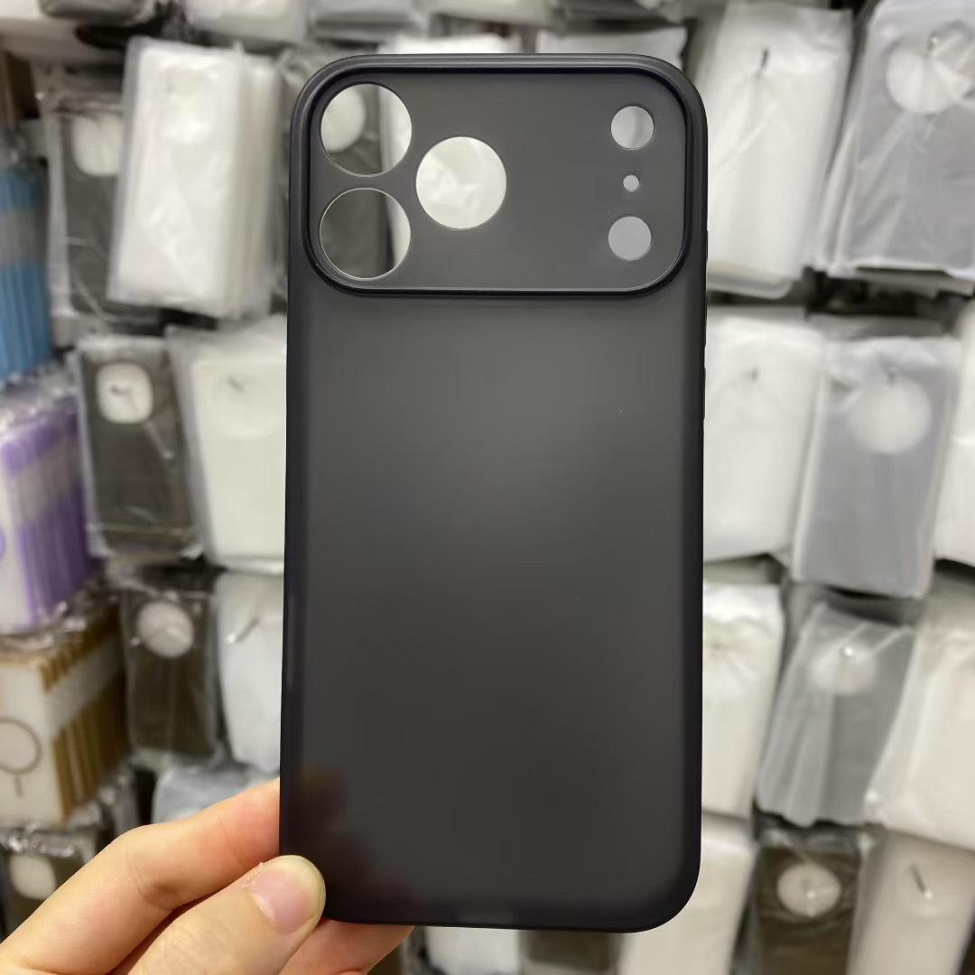 

Ультратонкий матовый PP чехол для iPhone 17 Pro Max: Полупрозрачный, с покрытием Soft-Touch, простой защитный чехол 15 Plus прозрачный черный