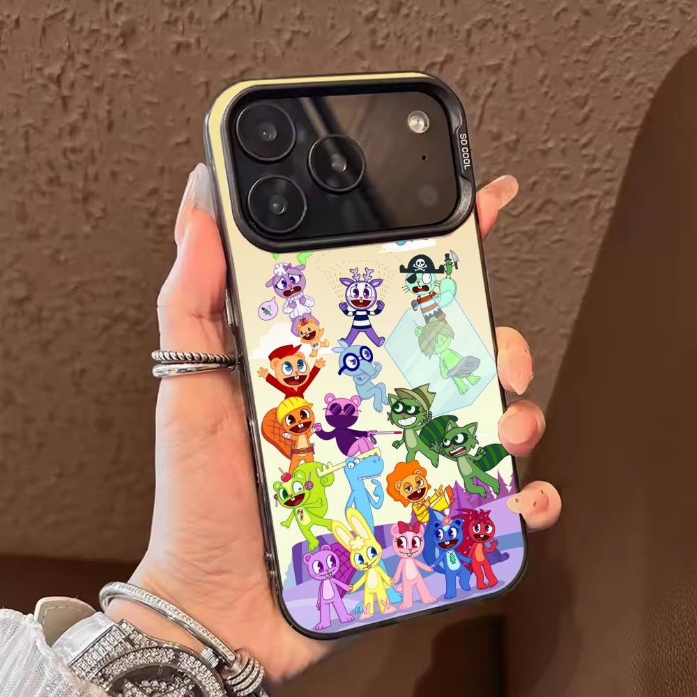 

h-Happy T-Tree Friends Phone Case For iPhone 17 16 15 14 13 12 11 Pro Max Plus Silver candy Matte Cover iPhone16promax