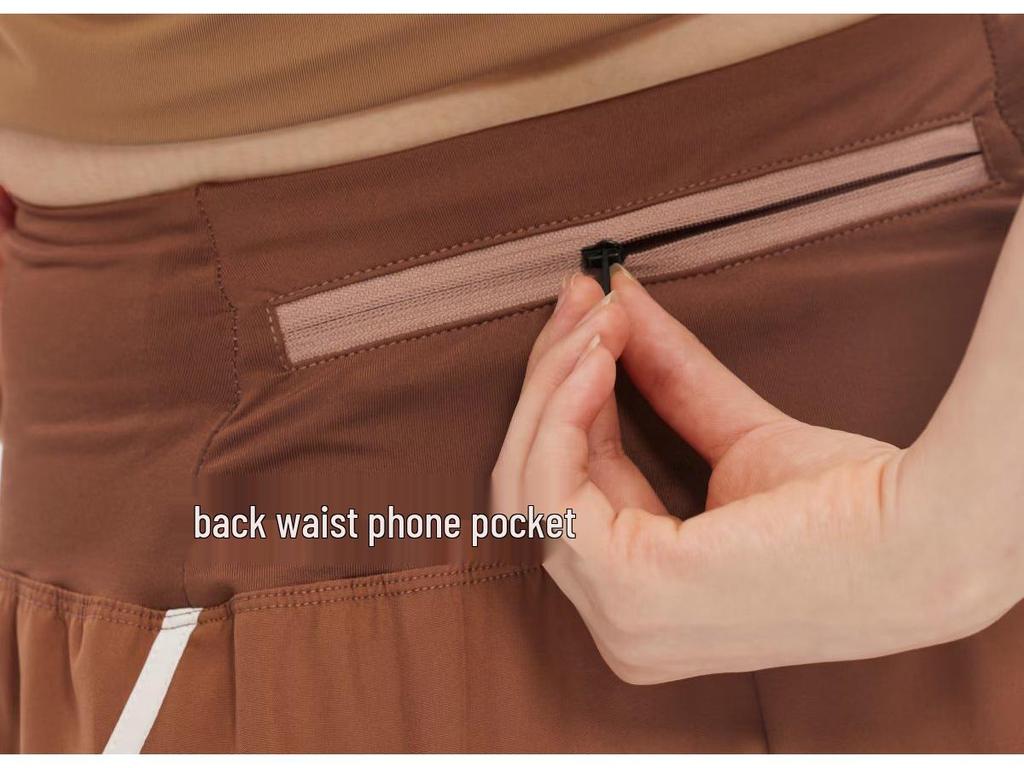 2023 Women's Quick-Dry High-Waist Running Shorts with Phone Pocket and Anti-Exposure Feature