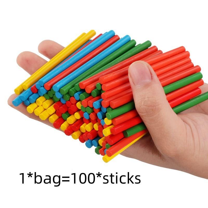 Magnetic Math Stick Box Colourful Wooden Counting Set For Kids Math Learning