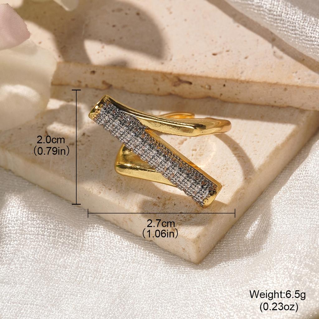 Light Luxury High-end Pleated Lace Zircon Ring Female Niche Design Personality Temperament Simple Index Finger Ring