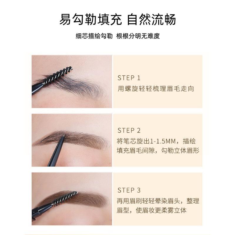 Double Head Eyebrow Pencil Long Lasting Sweatproof Natural Makeup For Beginners