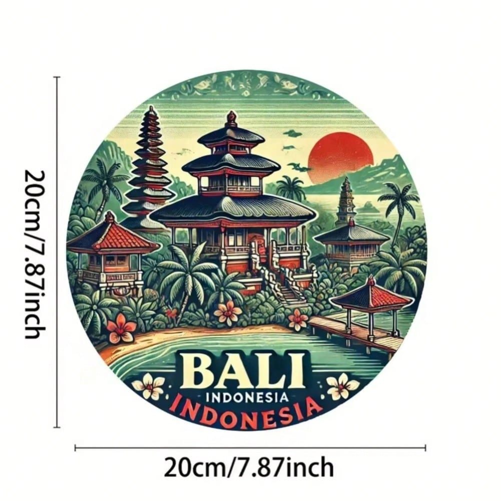 Balinese Aluminum Circle Wall Art Waterproof Hanging Decor 20x20 разноцветный