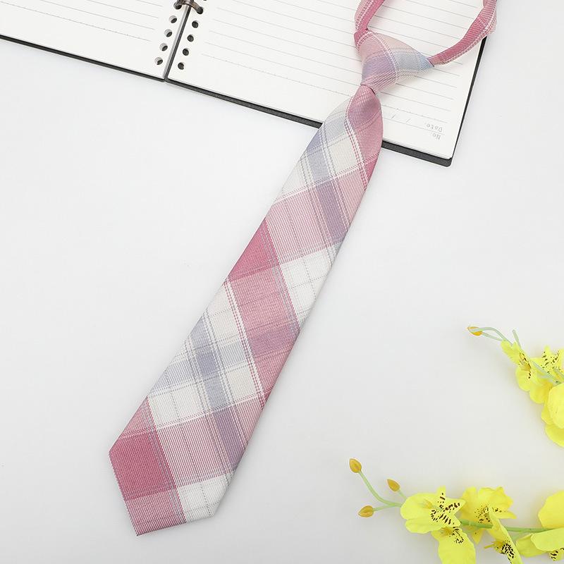 Jk Small Tie Female College Style Lazy Japanese Plaid Uniform Shirt Tie Student Ins Men'S And Women'S Short Styles Free Of Charge