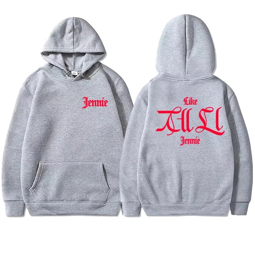 2026 Nieuw in Zoals JENNIE Ruby Album Single Dubbelzijdig Bedrukte Hoodie Unisex Mode Y2k Pullover Mannen Vrouwen Fleece Sweatshirt