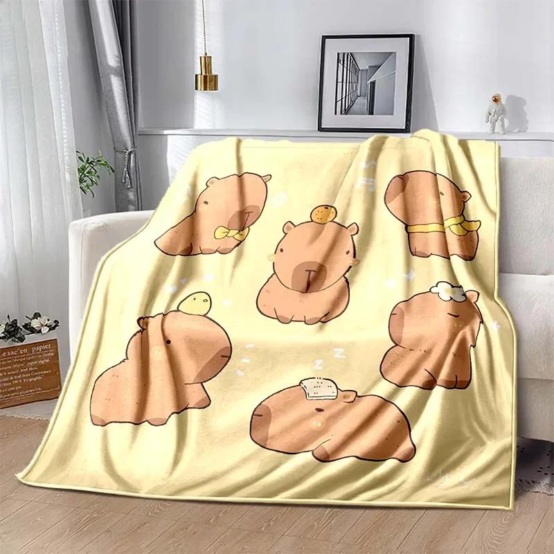 Warm Soft Capybara Throw Blanket Fluffy Plush Bedspread for Adults  Kids Perfect for Sofa or Bed  Ideal Gift