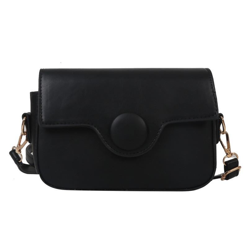 Stylish Spring Women's Pu Small Square Handbag Trendy Versatile Shoulder Bag In Black White Khaki Rosy Orange