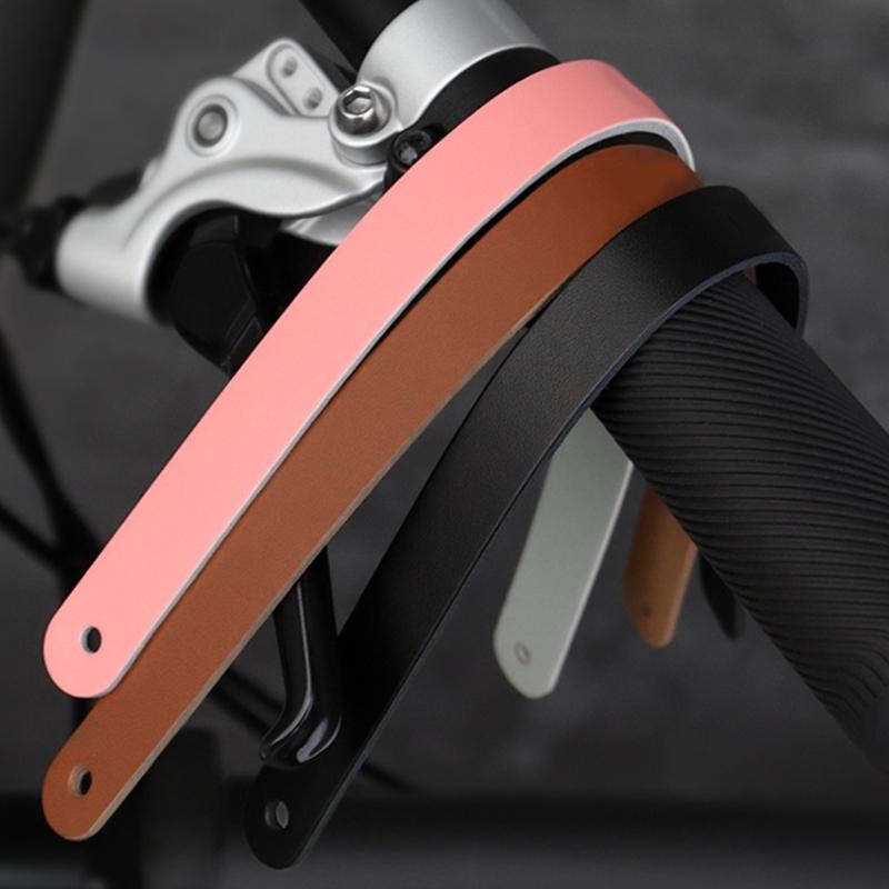Durability Leather Handle Strap Quickly Release Cowhides Handle Pull Rings for Folding Bike Front Rack