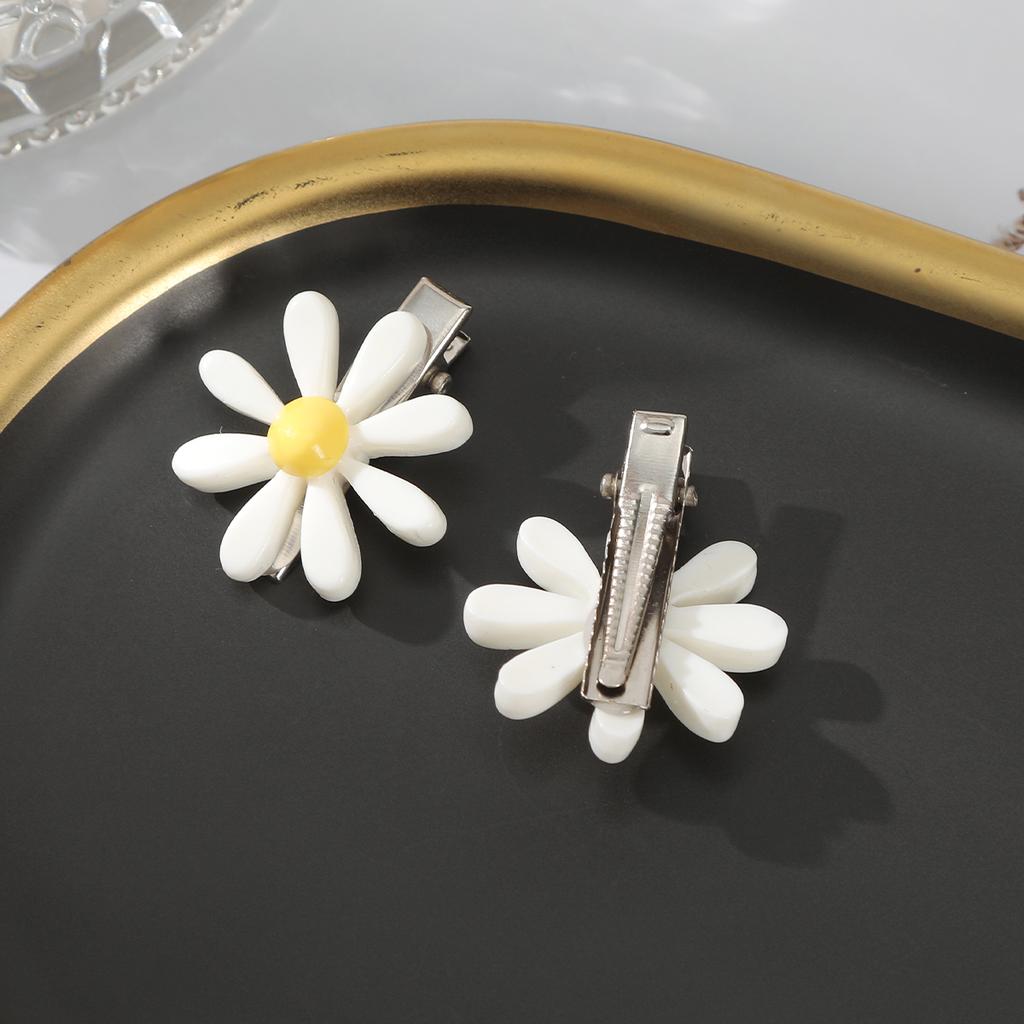 2PCS/Set Flower Hairpin Yellow Small Hair Clip For Women Summer Sweet Hair Clip Fashion Travel Photo Hair Accessories Styling