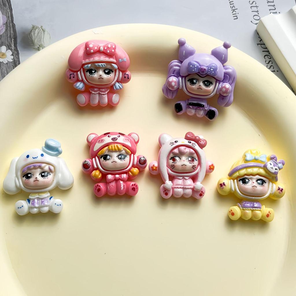 Sanrio Girls Resin Glossy Decorative Accessories for DIY: Card, Jewelry, Hair Clips, Bottle, Crocs Buckles