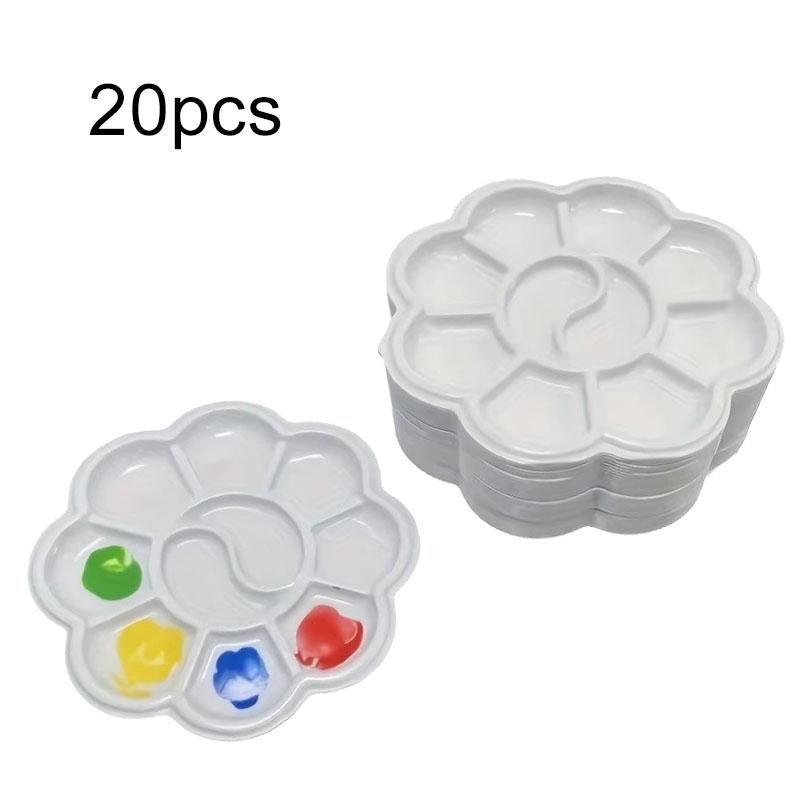 Mini Flower-Shaped Plastic Palette Color Palette Plum Blossom Painting Acrylic Teaching Incentive Supplies Student Rewards TMZ