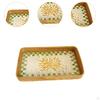 Rattan Basket Bread Rectangle Organizer Decorative Tray Snack Serving Bowl for Table