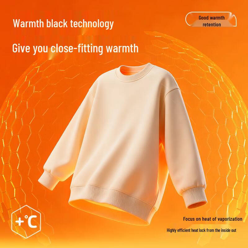 JEEP SPIRIT Men's American Retro Fleece-Lined Crewneck Sweatshirt