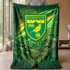 Coperta in Flanella con Stampa Norwich City Football, Coperta Morbida Calda Leggera per Divano Letto Campeggio