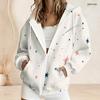 Womens Plus Size Zip Up Hoodie Casual Loose Long Sleeve Hooded Sweatshirt For Daily Wear