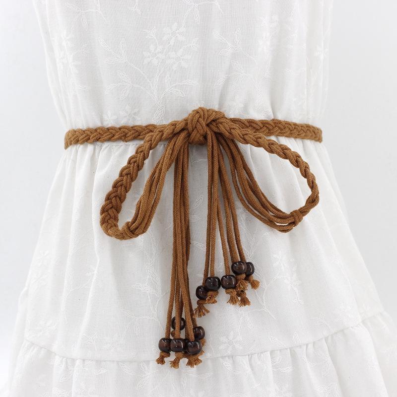 Women's Waist Rope Fashion Strap Slim Belt Tassel Knotted Waist Chain Dress Accessories.