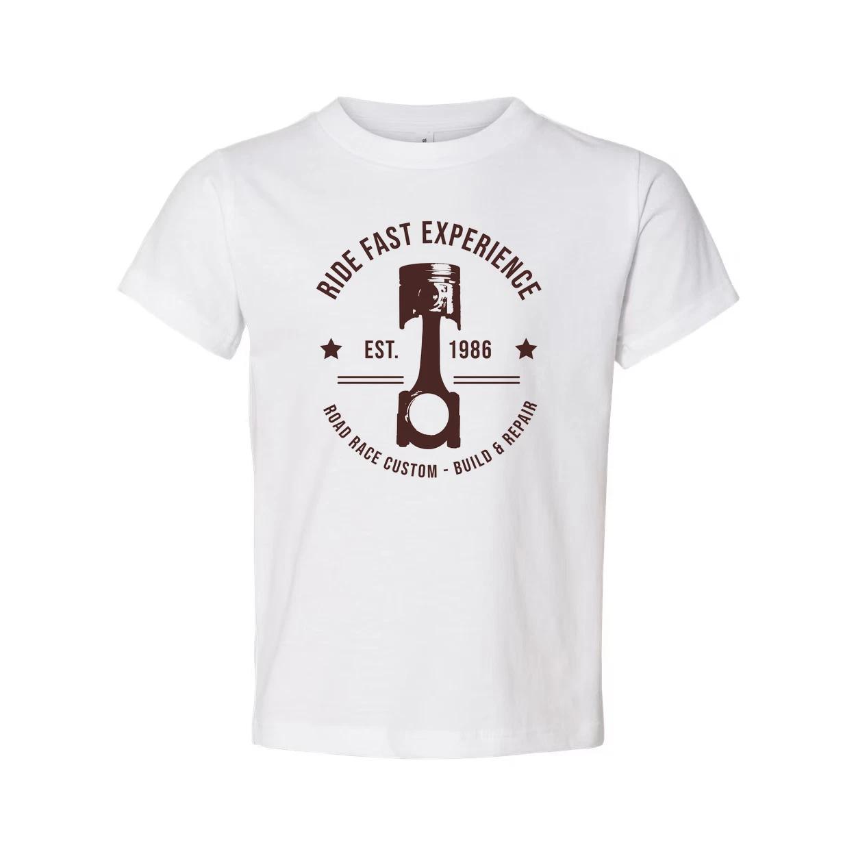 

Motorcycle Piston Graphic T Shirt for Unisex Wear Ride Fast Experience Est 1986 2XL