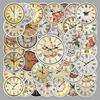 50pcs Vintage Clock Graffiti Stickers for Journals, Phones, and Suitcases - Waterproof and Creative Design