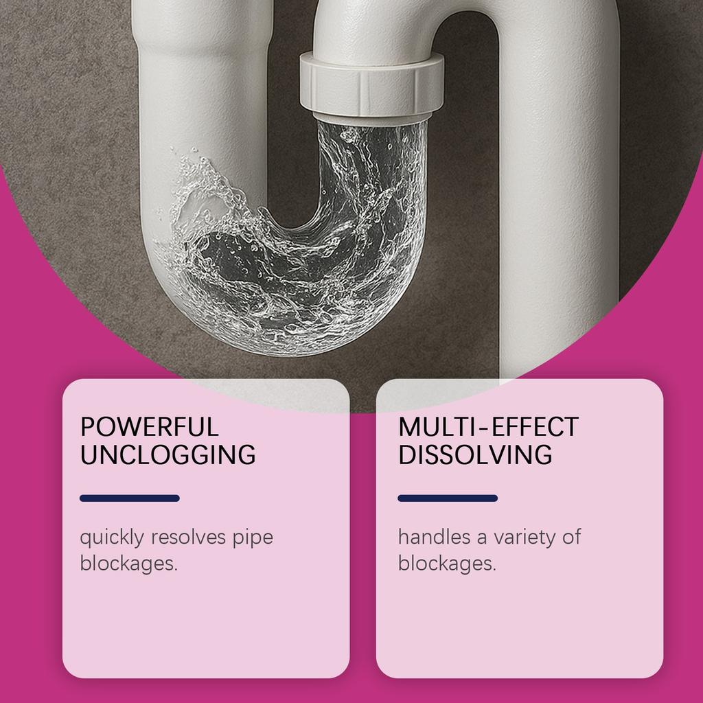 Dredging Agent Pipe Dredging Powder Strong Dredging Powder Improves Clogged And Dirty Pipes(2pc)