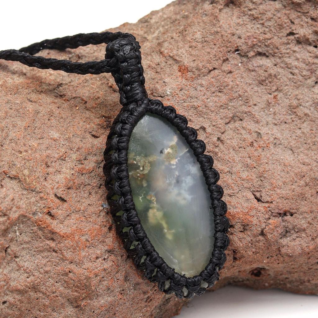 Chrysoprase Gemstone Holloween Gifted Jewelry Macrame Gift For Her Necklace