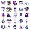 10/30/50pcs Laser Purple Magic Witch Stickers Dark Gothic Aesthetic Graffiti Decals Suitcase Phone Guitar Cool Cartoon Sticker