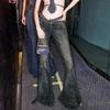 Vintage Jeans Woman Low Rise Rivet Stitching Trousers