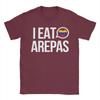 Vintage Ich Esse Arepas Venezolanisches Traditionelles Essen T-Shirts Unisex Rundhalsausschnitt Baumwolle T-Shirt Kurzarm T-Shirt Große Größen Kleidung