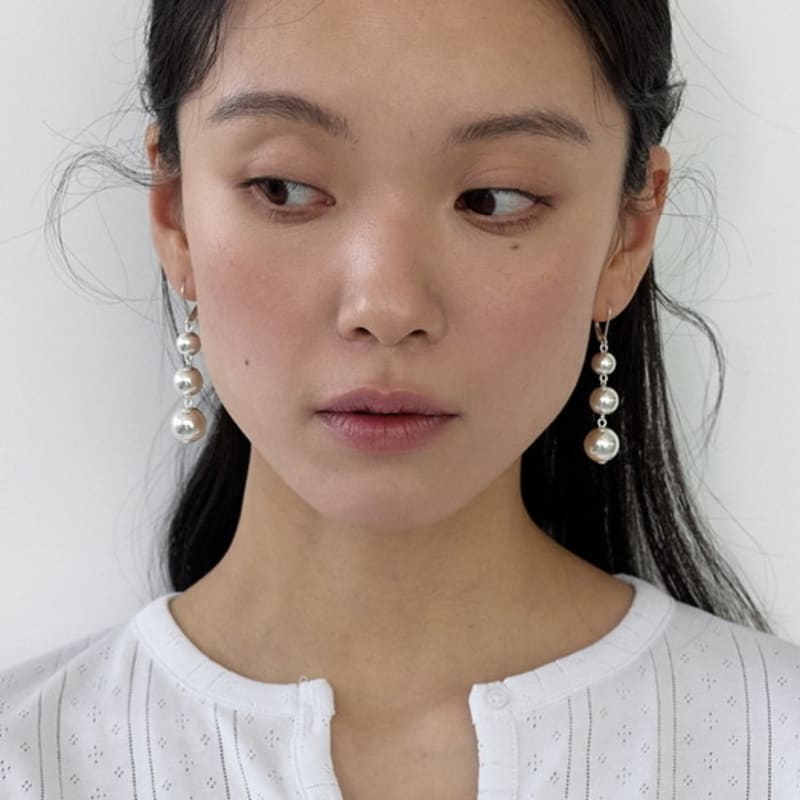 MERCURY [silver 925] Three Balls Drop Earring