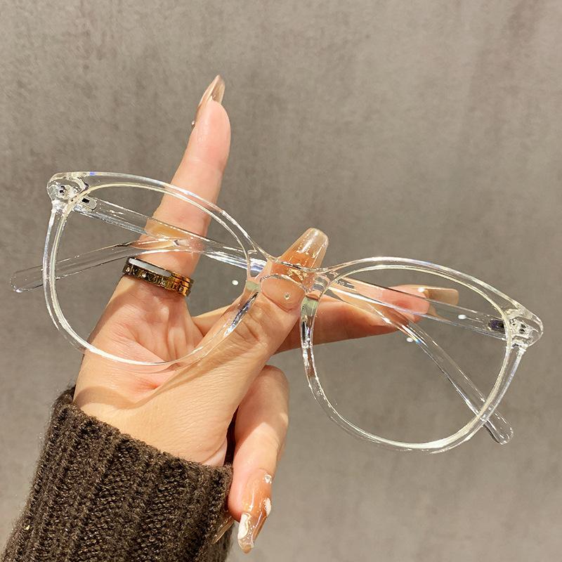 Ultra Light 6G Mustard Tea Glasses Women'S Retro Round Frame Myopia Can Be Matched With Degree Plain Face Small Frame Women'S Eye Frame