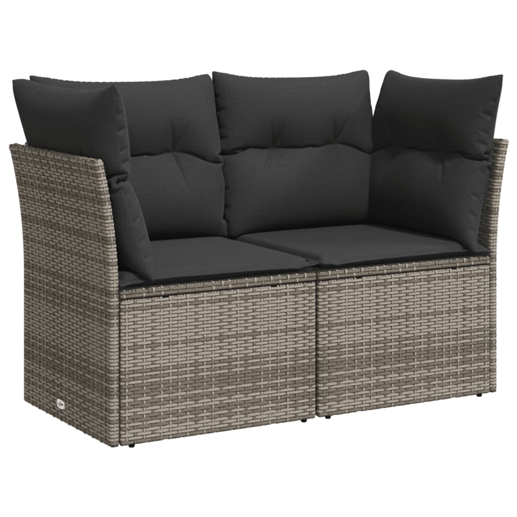 Vidaxl 5-Cz. Garden Lounge Set, Cushions, Grey PE Rattan