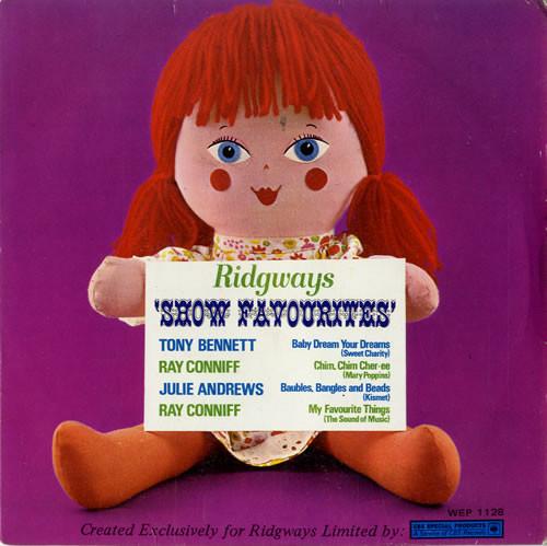 

7inch Record VARIOUS Ridgways Show Favourites WEP1128 CBS 1967 UK Soundtracks Musicals Used