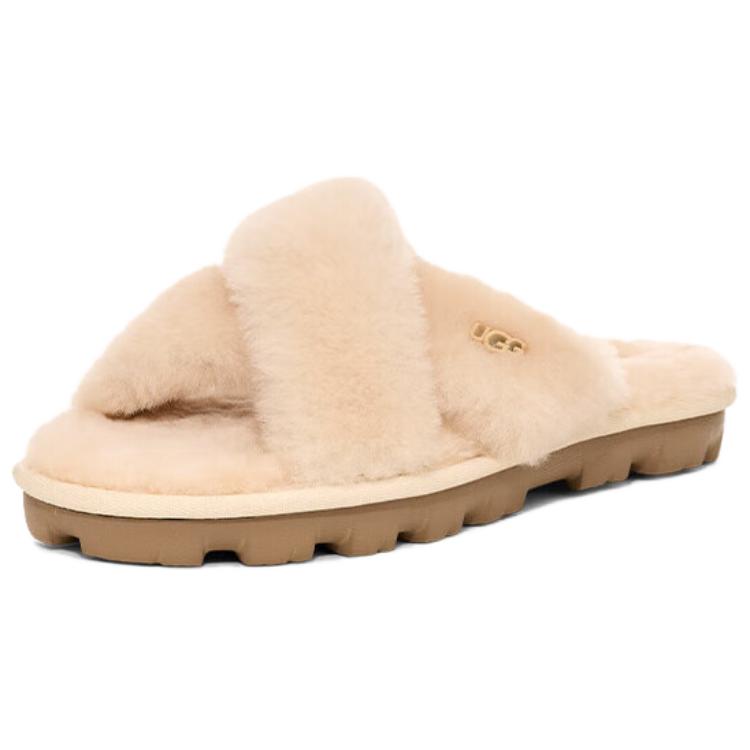 UGG Fluff Fashionable Minimalist Comfortable Slip-On Sandals Women Sandals Beige 1107955-NAT