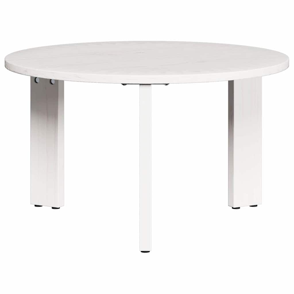 Coffee Table Set 2 pcs White Solid Pine Wood