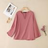 ZANZEA Women Casual V-Neck Solid Color 3/4 Sleeve Loose Blouse