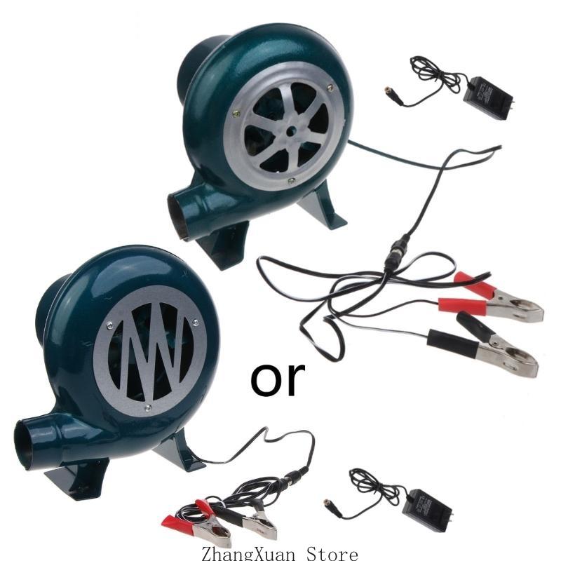 3XUF DC12V Air Blower BBQ Fan Cooking Blower Grill Fans with 220V Adjutable Speed Power Adapter 12V Clips 40/60/80/100W