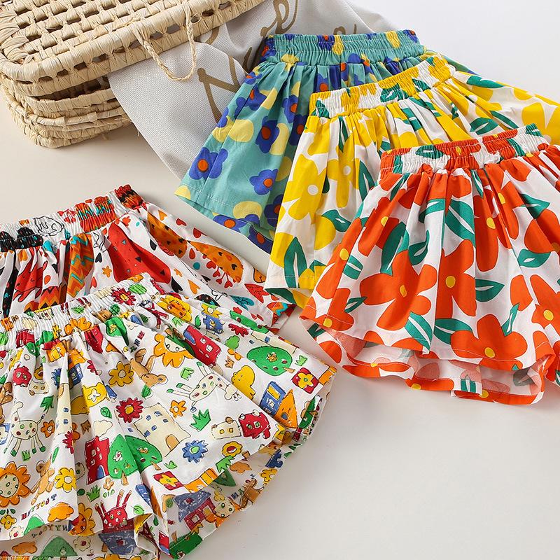 Girls' Floral Cotton Skirt - Summer Bloom Edition