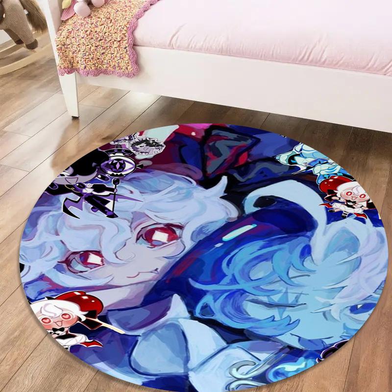 Cookie Run Kingdom Round Area Rug,Carpet Rug for Living Room Bedroom Sofa Playroom Decor,Non-slip Floor Mat20