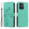 For Motorola Moto G75 5G PU Leather Cases Flower Pattern Wallet Stand Phone Cover with Strap
