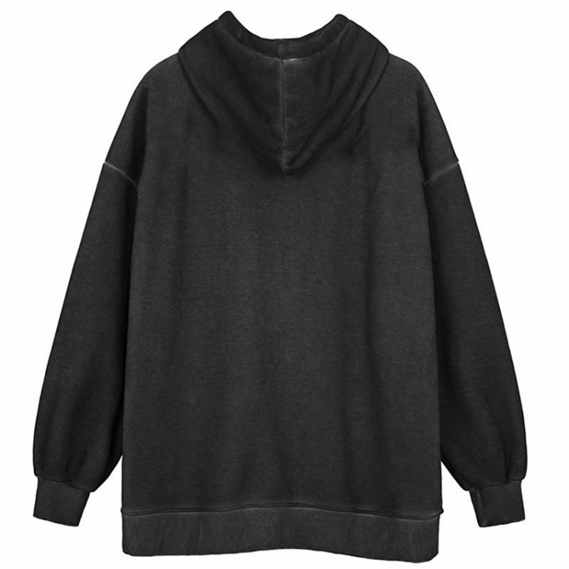 2023 Women's Trendy European & American Loose Street Sport Zip-Up Hooded Cardigan.