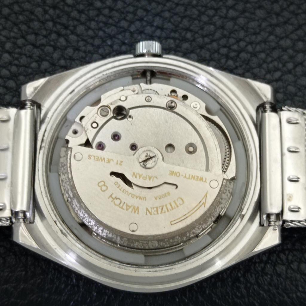 USED VINTAGE CITIZEN AUTOMATIC 8200 JAPAN MENS ARABIC BLUE DIAL WATCH a434862-2 R123-a434862