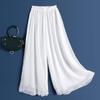 Chiffon Wide Leg Pants Double Layer Flowy Swing Dance Pant Skirt High Waist Loose Women Long Chiffon Pants