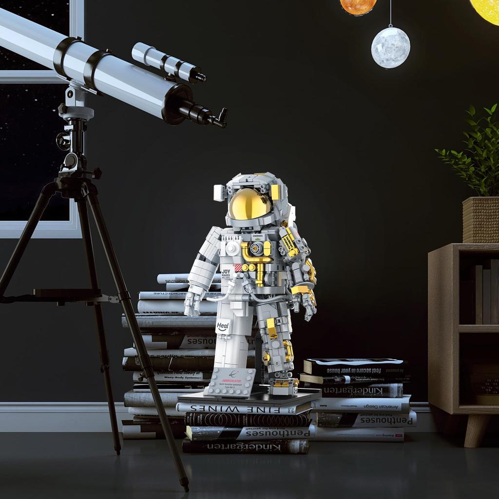 JMBricklayer Astronaut Building Blocks Set for Adults and Boys Ages 8-14, Cool Astronaut Model Kit with Display Stand, Spaceship Explorer STEM Toy, Sp