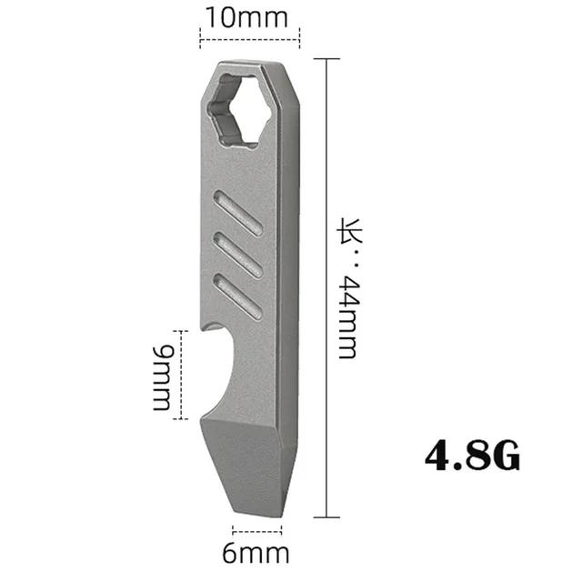 8-i-1 MINI TC4 Titanlegering Kofot Flasköppnare Graduerad skala Sexkantnyckel EDC Utomhusverktyg Multifunktionell Campingutrustning