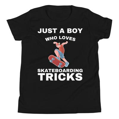 Just A Boy Who Loves Skateboarding Tricks Skateboarder Youth T-Shirt