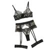 Elegant European & American Eyelash Lace Embroidered Lingerie Set