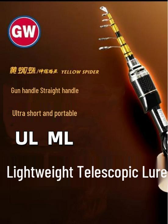 Телескопическое легкое спиннинговое удилище Guangwei Yellow Spider с пистолетной рукояткой Gun Handle C508UL (1.5m)