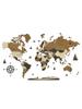 3D Wooden World Map Pattern No. Ii Country Borders 120X75