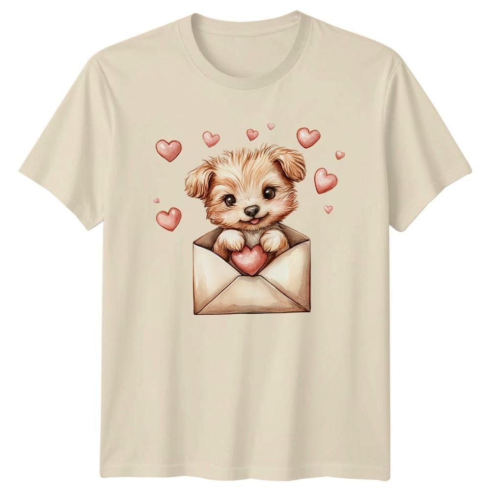Puppy In Envelope Dogs Animals Unisexs TShirt Unisexs Tee Graphic Unisex Top