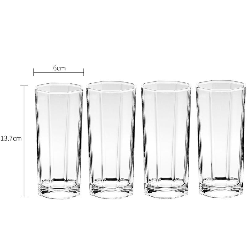 

4pcs Set Household Water Cups Striped Glass Cup Juice Tea Transparent Whiskey Cocktail Drinking Glasses Drinkware Wedding Gifts 4pcs